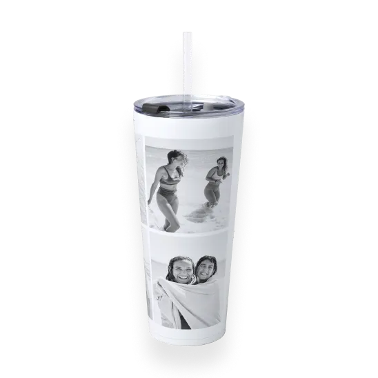 Insulated tumbler w/ straw